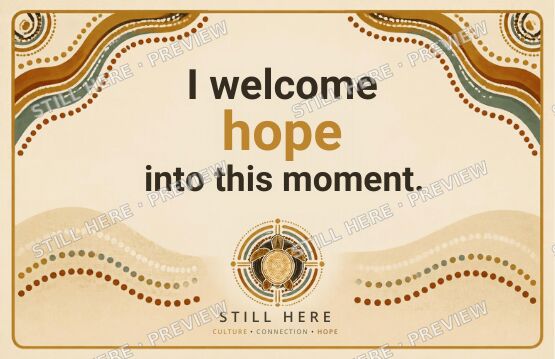 Affirmation card: I welcome hope into this moment.